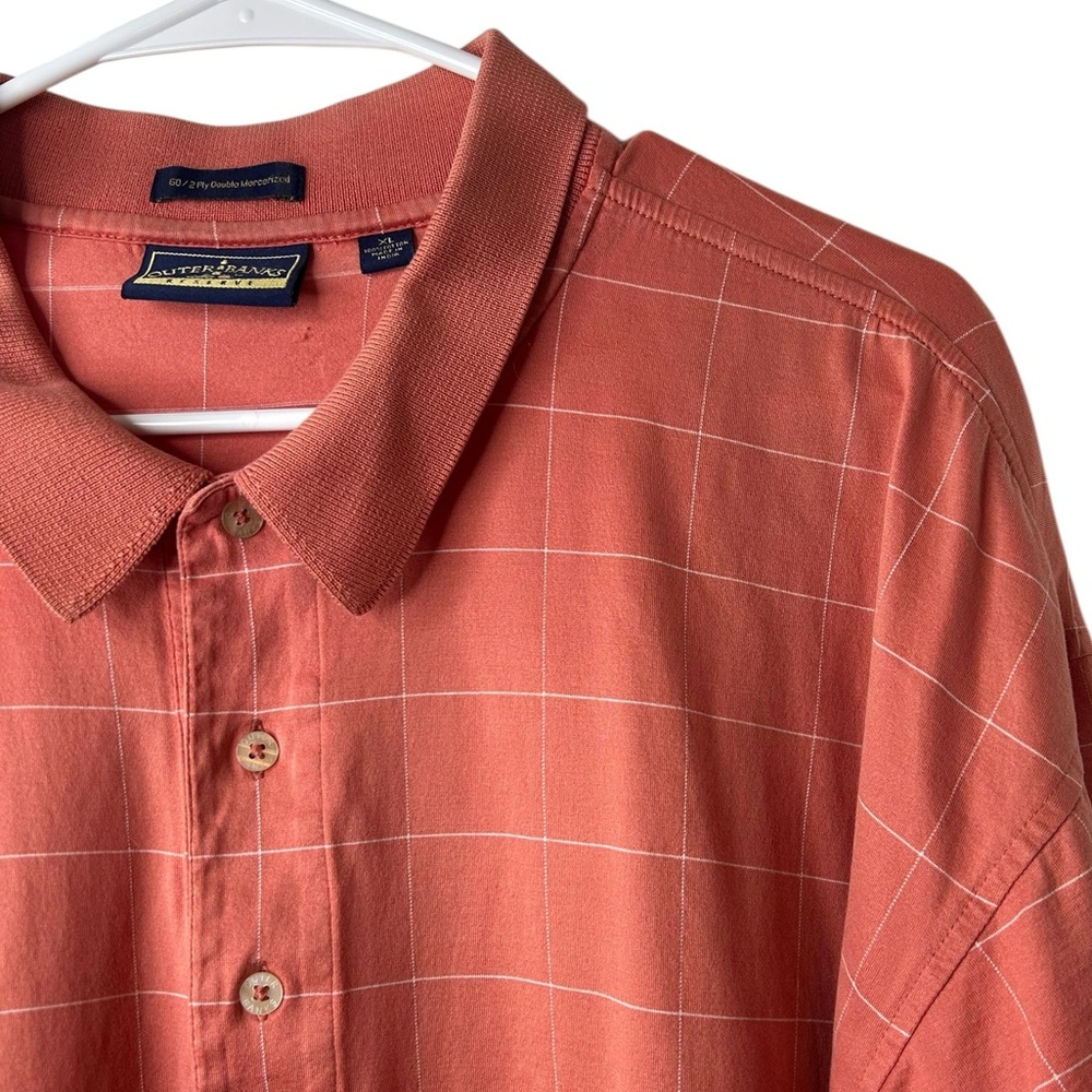 Outer Banks Reserve Golf Shirt Orange‎ 60/2 Ply Double Mercerized Mens Size XL